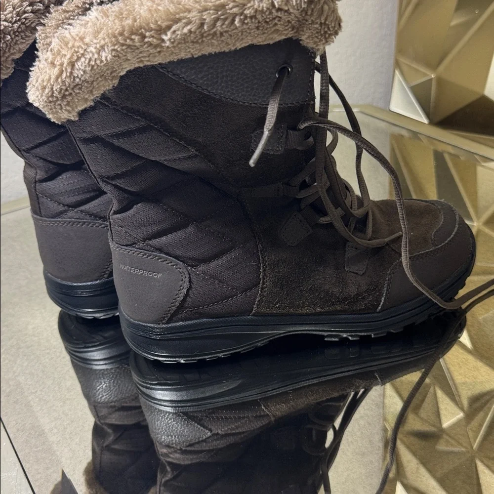 Columbia Dark Brown Winter Boots with Fur Trim‎